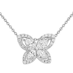 18ct White Gold Diamond Butterfly Pendant