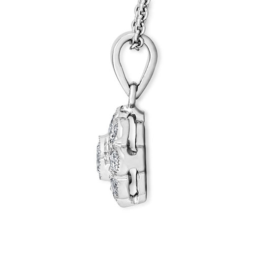 18ct White Gold Polished Diamond-Set Pendant