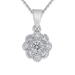 18ct White Gold Polished Diamond-Set Pendant