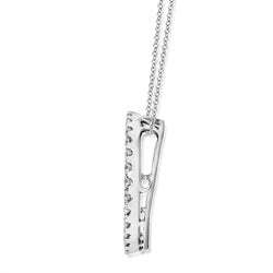 18ct White Gold Classic Diamond Pendant Necklace