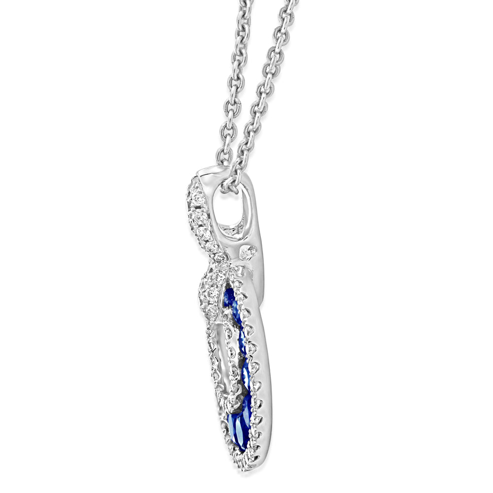18ct White Gold Sapphire & Diamond Circle of Life Pendant