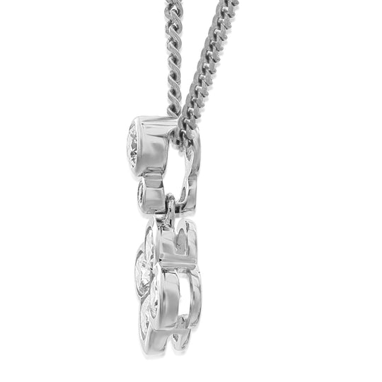 18ct White Gold Diamond Drop Pendant