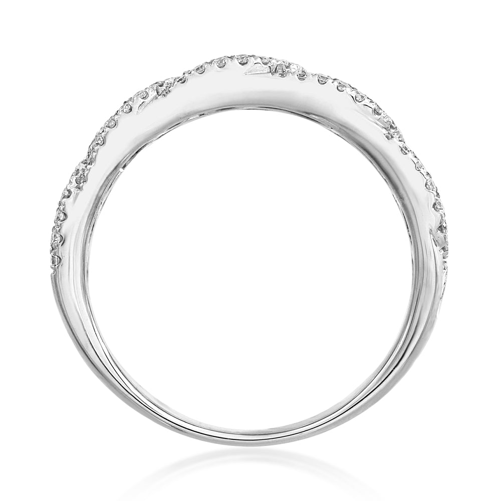 18ct White Gold Multi-Colour Sapphire & Diamond Band Ring