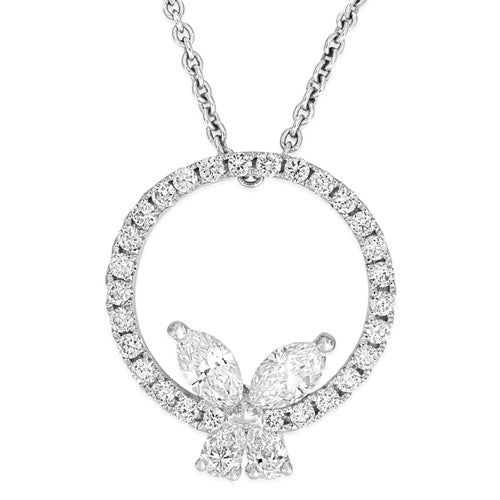 18ct White Gold Asymmetric Diamond Pendant