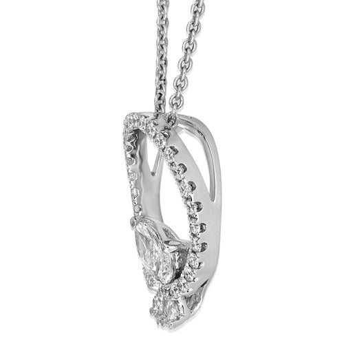 18ct White Gold Asymmetric Diamond Pendant
