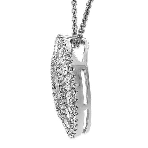18ct White Gold Diamond Halo Pendant